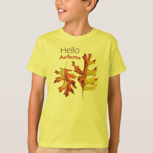 ハロー紅葉水彩自然恋人 Tシャツ
