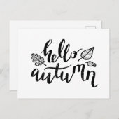 ハロー紅葉白黒書道 シーズンポストカード (正面/裏面)
