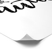 ハロー紅葉白黒書道 ポスター (角)