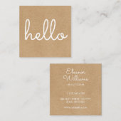 ハロー素朴クラフトシンプルモダン スクエア名刺 (正面/裏面)