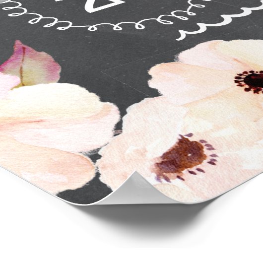 ハロー素朴ベビーフローラ赤ちゃんシャワーサイン ポスター (角)