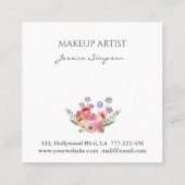 ハロー美しいタイポグラフィトレンディーボホフローラ スクエア名刺 (裏面)