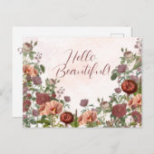 ハロー美しいフローラ植物水の色ボホ ポストカード (正面/裏面)