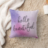 ハロー美しい手書きの水彩枕 クッション (ブランケット)