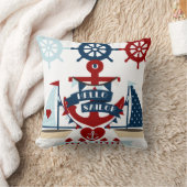 ハロー航海のセーラーいかりセールボートデザイン クッション (ブランケット)