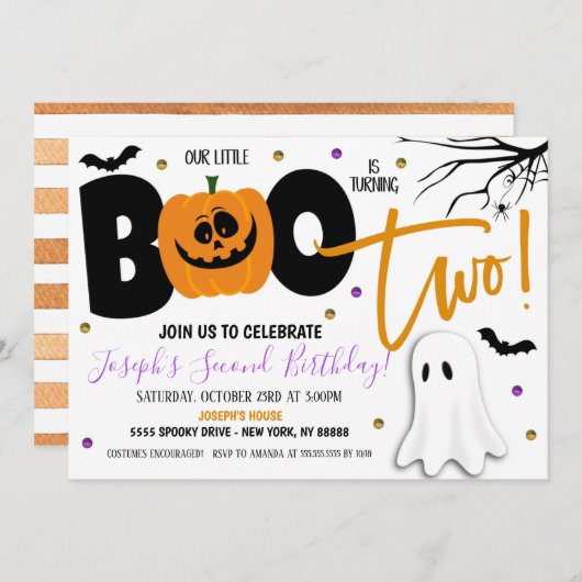 ハロー誕生日招待状 招待状 (正面/裏面)