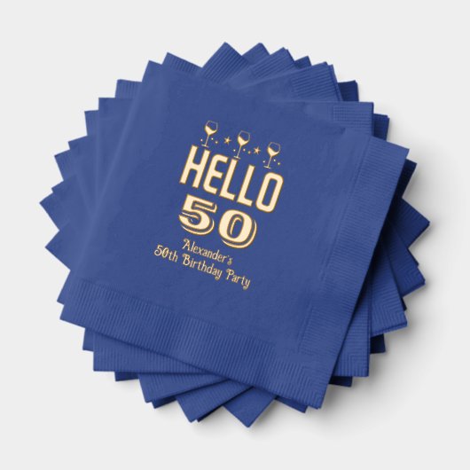 ハロー誕生日/アニバーサリーエイジワイングラス 箔ナプキン (インサイチュ (積み重ね))