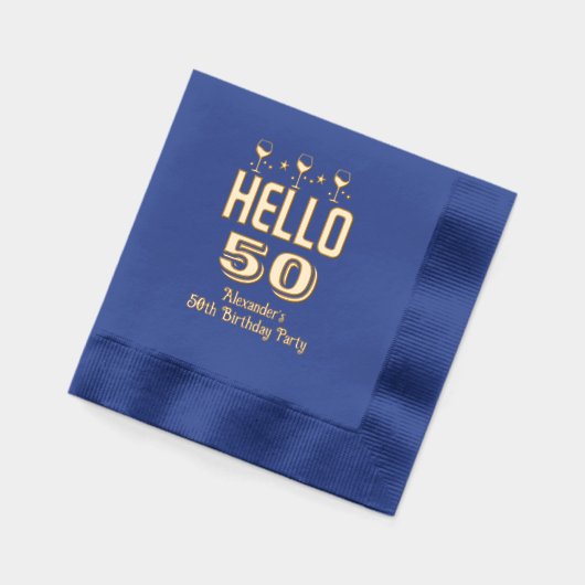 ハロー誕生日/アニバーサリーエイジワイングラス 箔ナプキン (左)