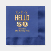 ハロー誕生日/アニバーサリーエイジワイングラス 箔ナプキン (正面)