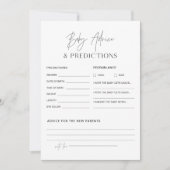 ハロー赤ちゃんシャワーアドバイス及び予報カード 招待状 (正面)