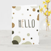 ハロー金ゴールドフェイクグリッタードット カード (黄色い花)