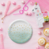 ハロー金ゴールドミント紙吹雪 グラデーション ペーパープレート (パーティー)