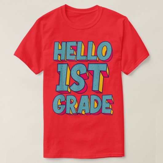 ハロー1年生新学期1日目T学校 Tシャツ (デザイン正面)