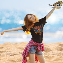 ハロー13トロピカルヴィンテージレトロサマー誕生日 Tシャツ