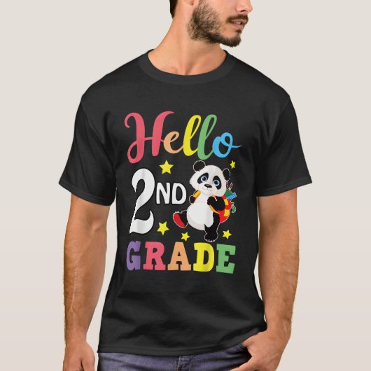 ハロー2年生パンダ新学期生 Tシャツ (正面)
