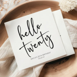 ハロー20ミニマリスト20th誕生日パーティー スタンダードカクテルナプキン