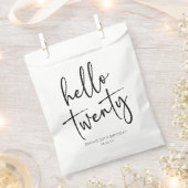 ハロー20ミニマリスト20th誕生日パーティー フェイバーバッグ (クリップ留めされた状態)