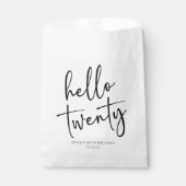 ハロー20ミニマリスト20th誕生日パーティー フェイバーバッグ (正面)