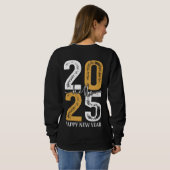 ハロー2025ハッピーニュータイポグラフィ年クラシックの女性 スウェットシャツ (裏面フル)