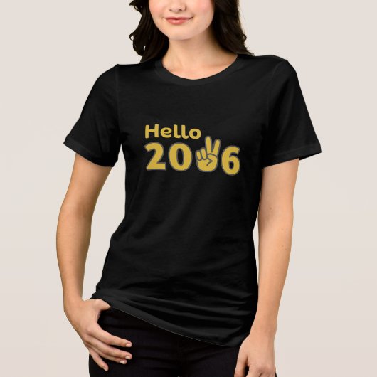 ハロー2026 ピースサイン 新年 トライブレンドＴシャツ (正面)