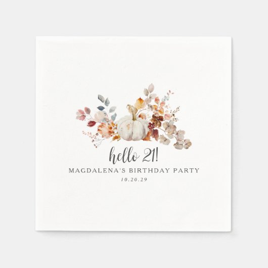 ハロー21秋パンプキ離れンカスタム誕生日 スタンダードカクテルナプキン (正面)