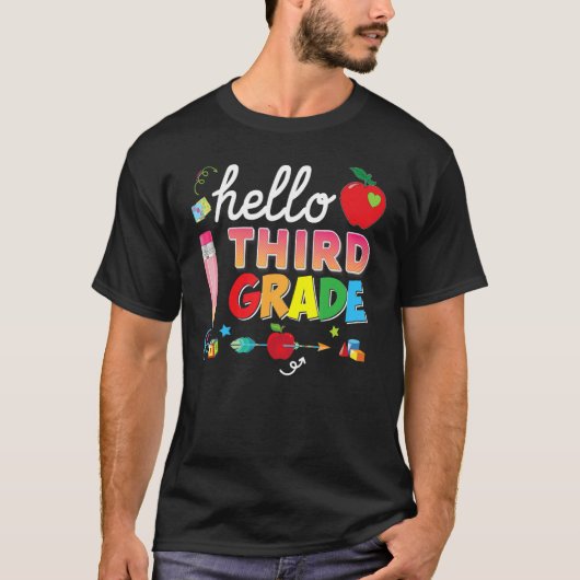 ハロー3年生ウェルカム新学期キッド3年生 Tシャツ (正面)