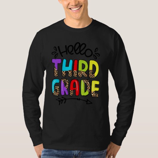 ハロー3年生先生キッズ新学期第3 Tシャツ (正面)