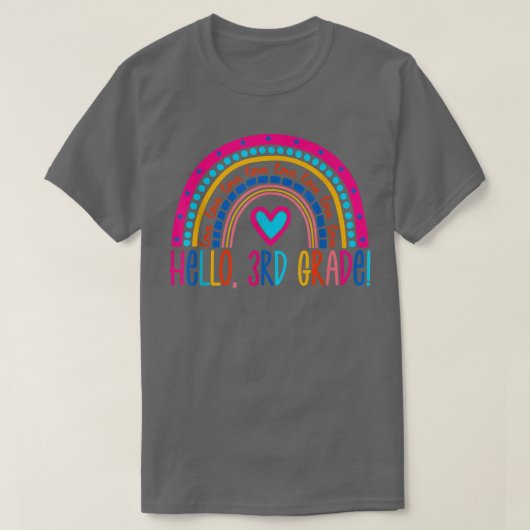 ハロー3年生先生レインボー3年生バックT Tシャツ (デザイン正面)