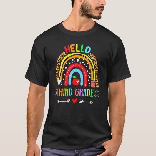 ハロー3年生先生1日目バックスクール雨 Tシャツ (正面)