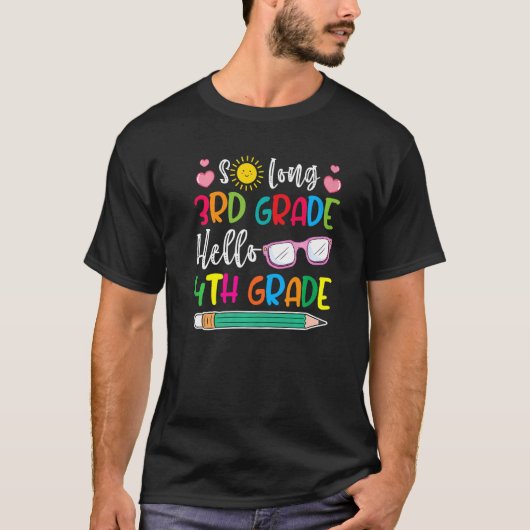ハロー4年生先生学生新学期グラ Tシャツ (正面)