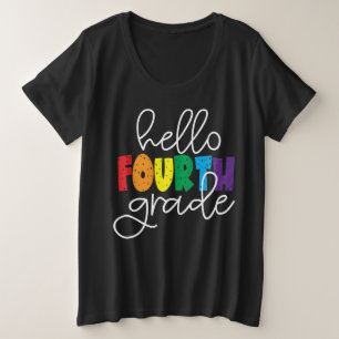ハロー4年生先生4年生 プラスサイズTシャツ