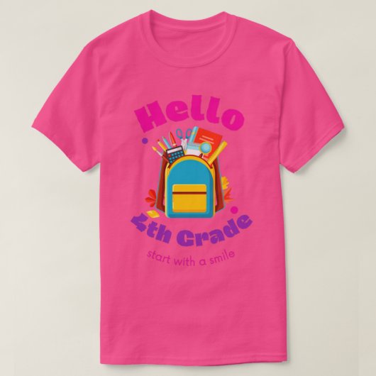 ハロー4年生新学期2 Tシャツ (デザイン正面)