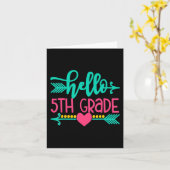 ハロー5年生の女の子新学期ギフトかわいいHea カード (黄色い花)