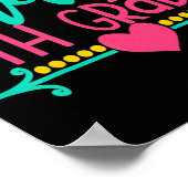 ハロー5年生の女の子新学期ギフトかわいいHea ポスター (角)