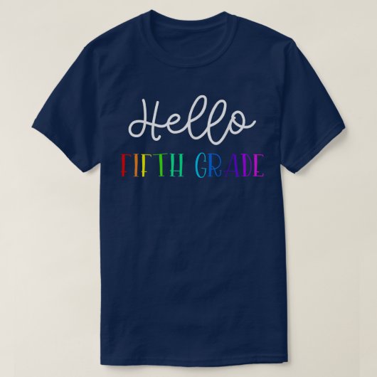 ハロー5年生新学期5年生先生 Tシャツ (デザイン正面)