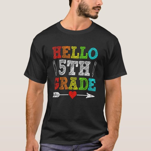 ハロー5年生5年生の児童先生 Tシャツ (正面)