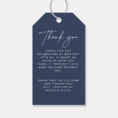 ハロー50モダンネイビミニマルーブルー50歳の誕生日 ギフトタグ (裏面)