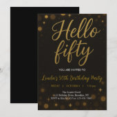 ハロー50歳の誕生日パーティーの招待状 招待状 (正面/裏面)