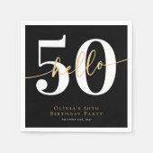ハロー50歳の誕生日パーティー スタンダードカクテルナプキン (正面)