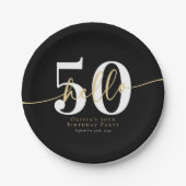 ハロー50歳の誕生日パーティー ペーパープレート (正面)