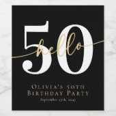 ハロー50歳の誕生日パーティー ワインラベル (シングルラベル)