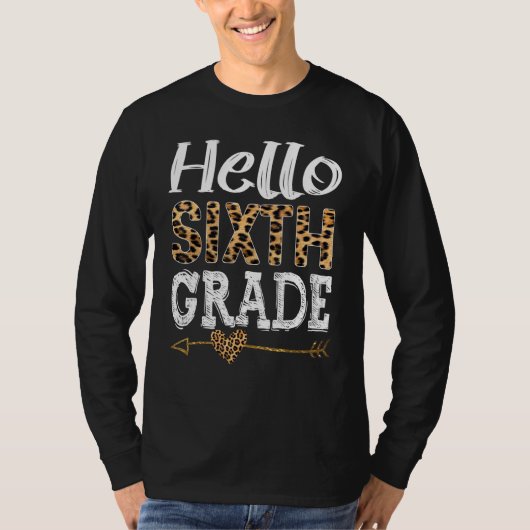 ハロー6年生レオパード分隊新学期教え Tシャツ (正面)