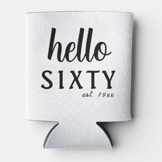 ハロー60パーソナライズされた誕生日 缶クーラー (正面)