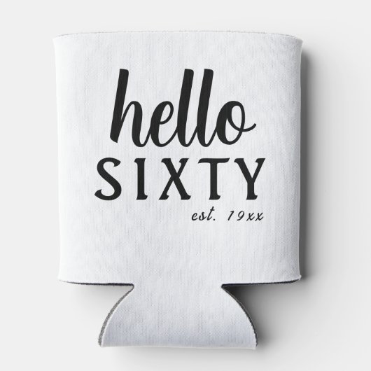 ハロー60パーソナライズされた誕生日 缶クーラー (裏面)