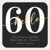 ハロー60歳60歳の誕生日パーティー スクエアシール (正面)
