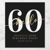 ハロー60歳60歳の誕生日パーティー ワインラベル (シングルラベル)