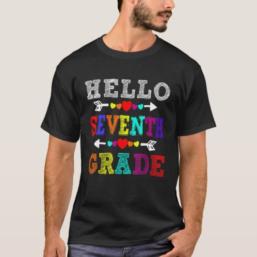 ハロー7年生レインボー7年生先生キッズ Tシャツ (正面)