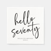 ハロー70ミニマリスト70th誕生日パーティー スタンダードカクテルナプキン (正面)