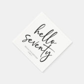 ハロー70ミニマリスト70th誕生日パーティー スタンダードカクテルナプキン (角)