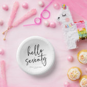 ハロー70ミニマリスト70th誕生日パーティー ペーパーボウル (パーティー)